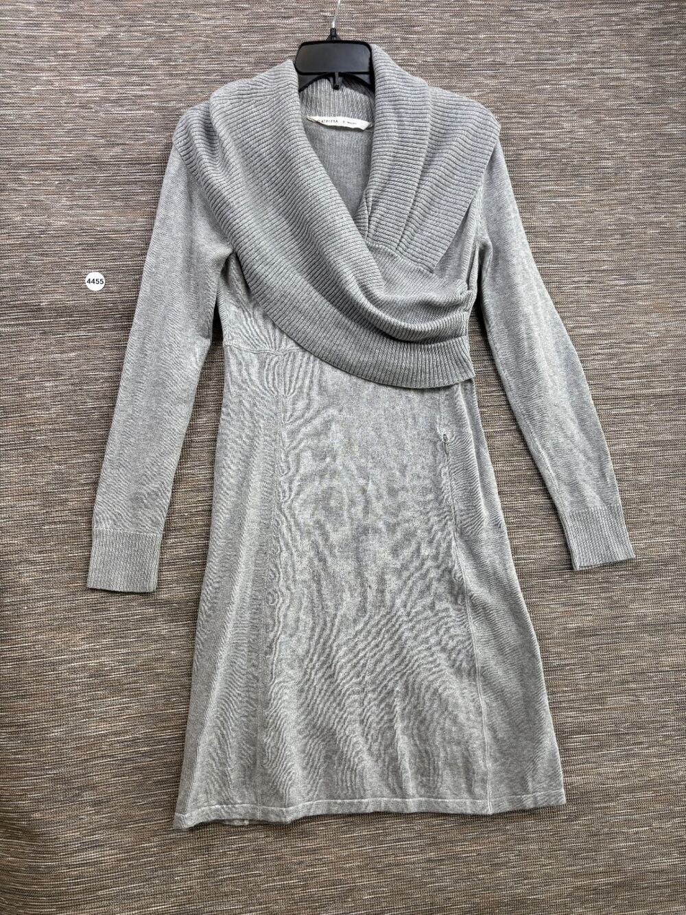 Athleta Sochi Sweater Dress Long Sleeve Cowl Neck Womens Size M Gray Wool Blend